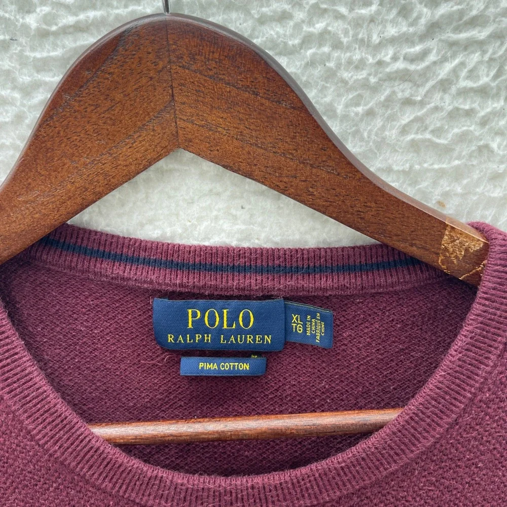 Polo Ralph Lauren Shirt Mens XL Red Thermal Waffle Knit Long Sleeve Outdoor